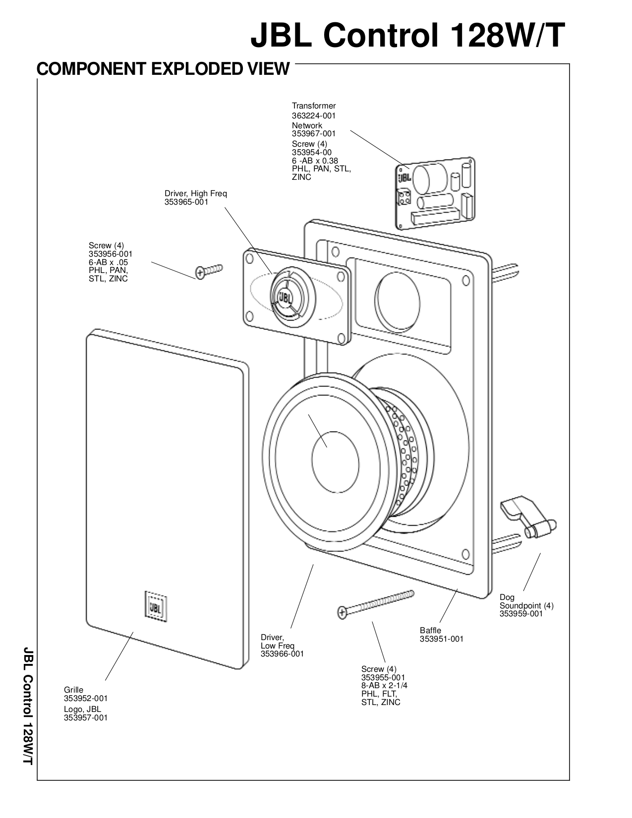 JBL CONTROL 128W PDF